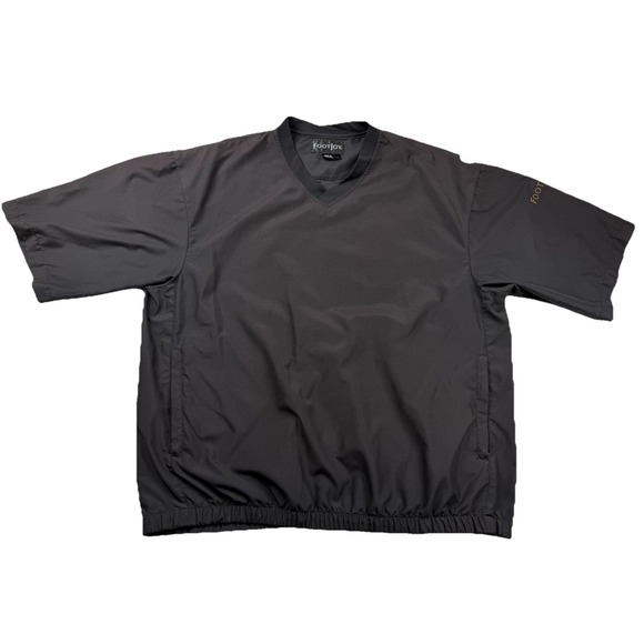 FootJoy Other - Vintage FJ Footjoy Golf Rain Wind Shirt V Neck Jacket Mens Sz L Black Pockets